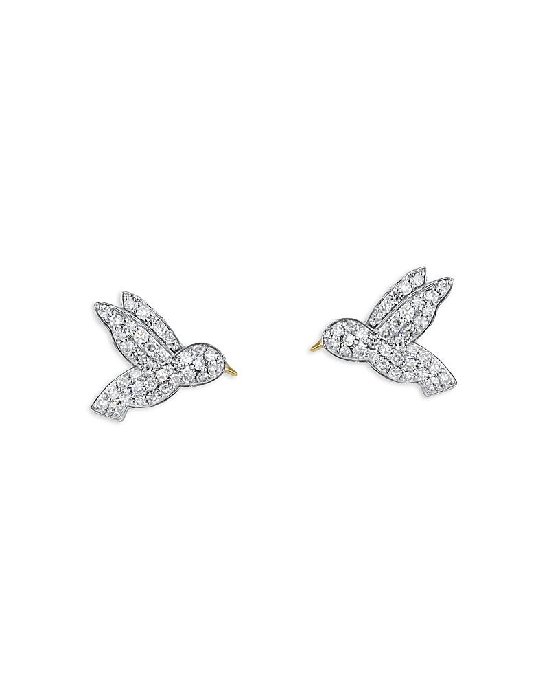 Phillips House Rhodium & 14K Gold Symphony Diamond Hummingbird Stud Earrings Cover