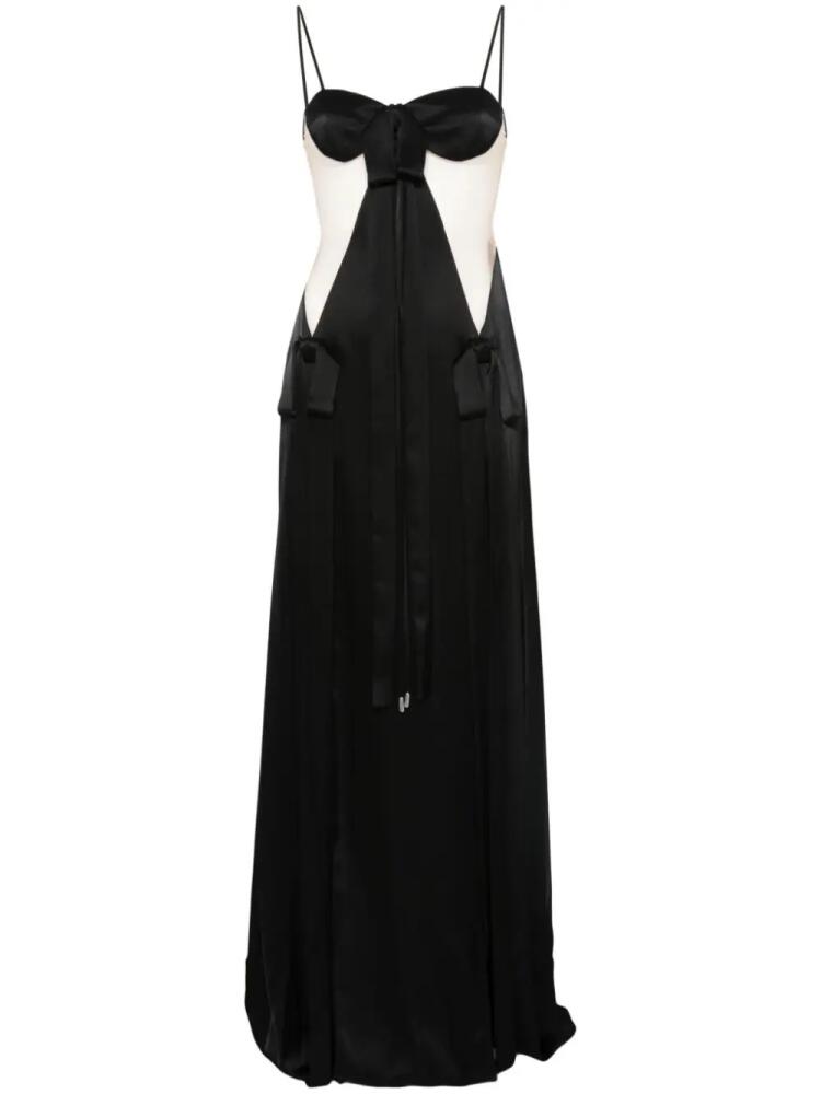 David Koma bow-detailed high-slit gown - Black Cover