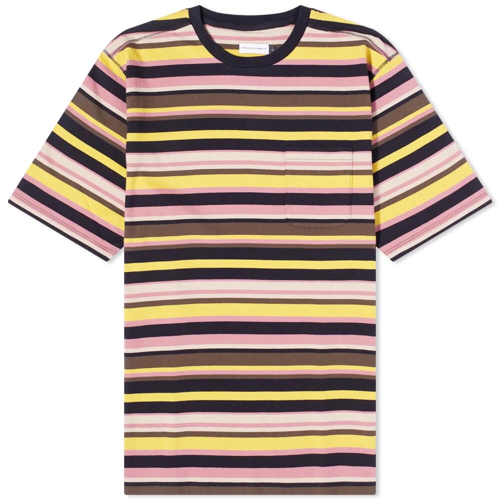 Pop Trading Company Men's Striped Pocket T-Shirt in Black/Multi Cover