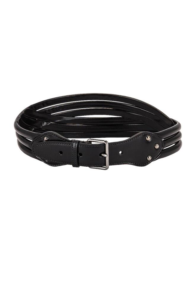 ALAÏA Tubulaire Leather Belt in Black Cover