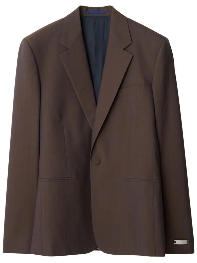 Burberry single-breasted wool blazer - Brown Cover