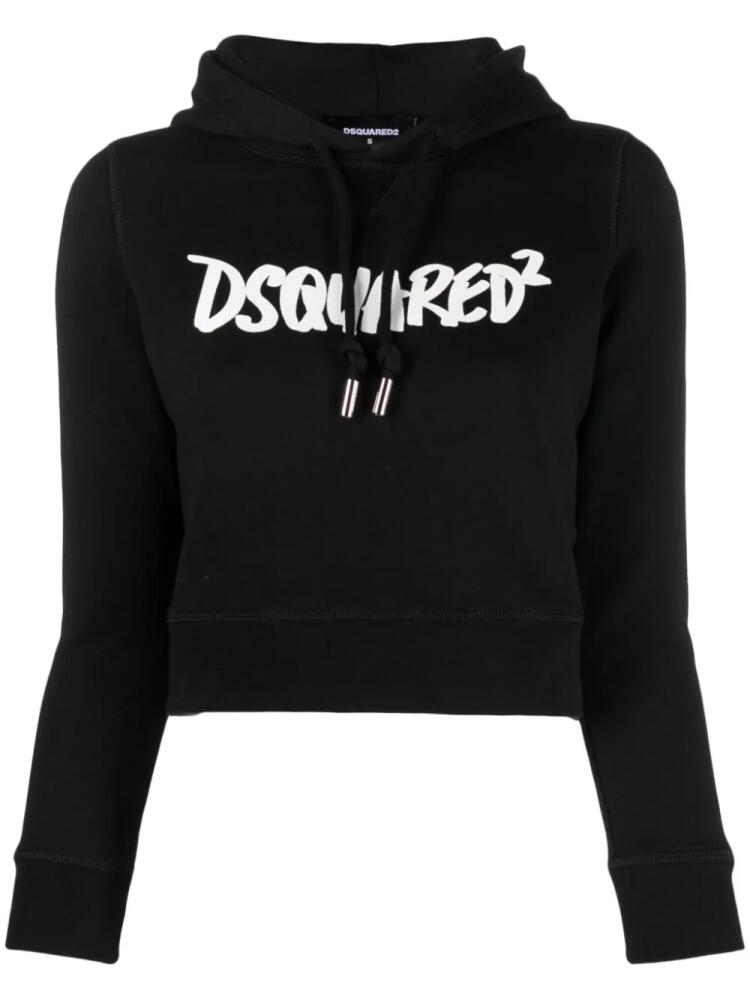 DSQUARED2 logo-print long-sleeve hoodie - Black Cover