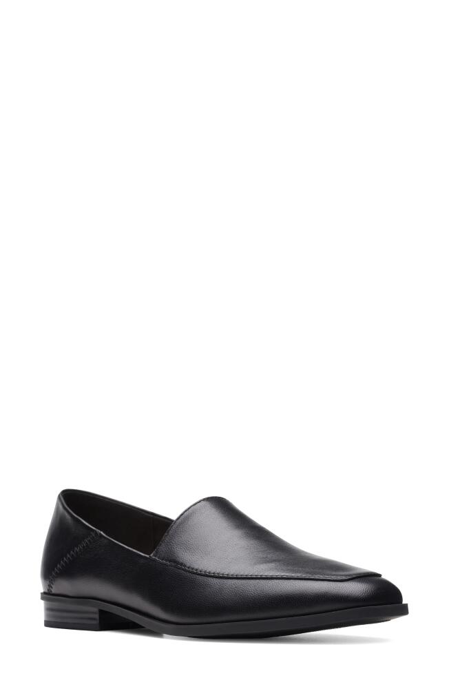 Clarks(r) Sarafyna Freva Loafer in Black Leather Cover