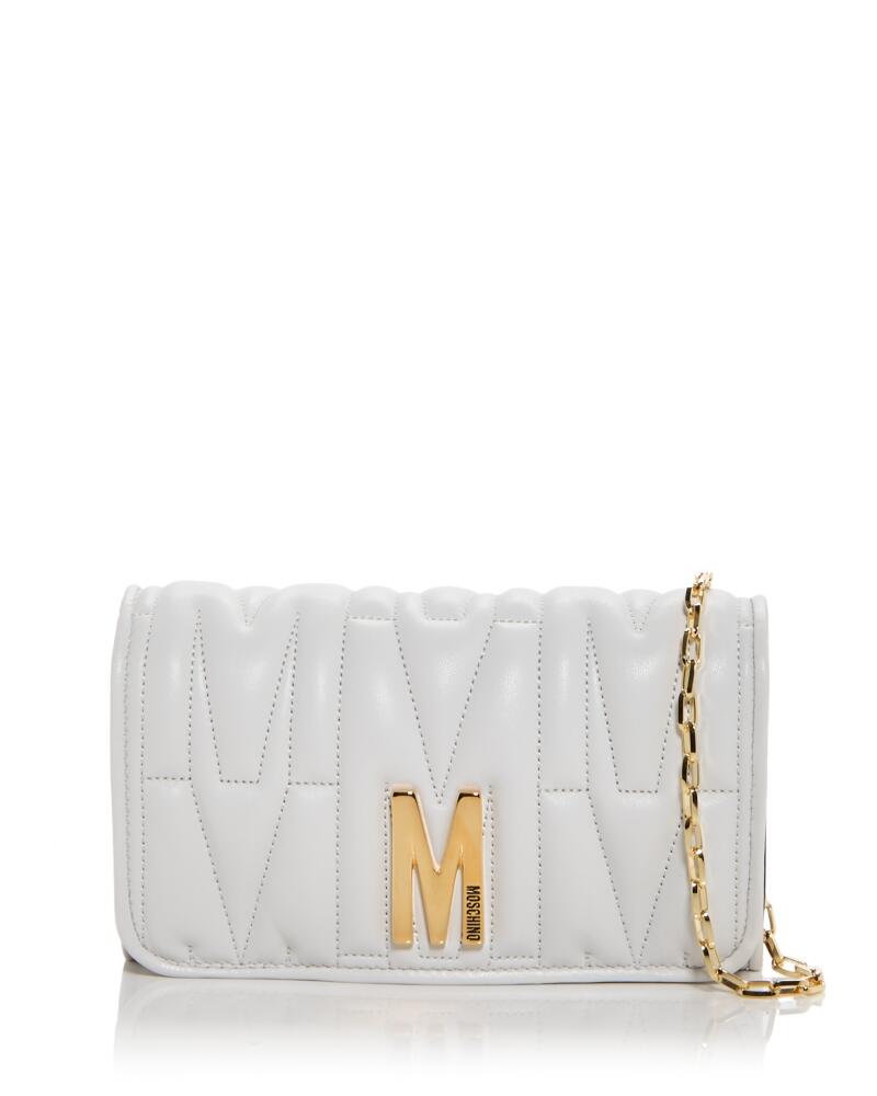 Moschino Logo Quilted Leather Chain Wallet Cover