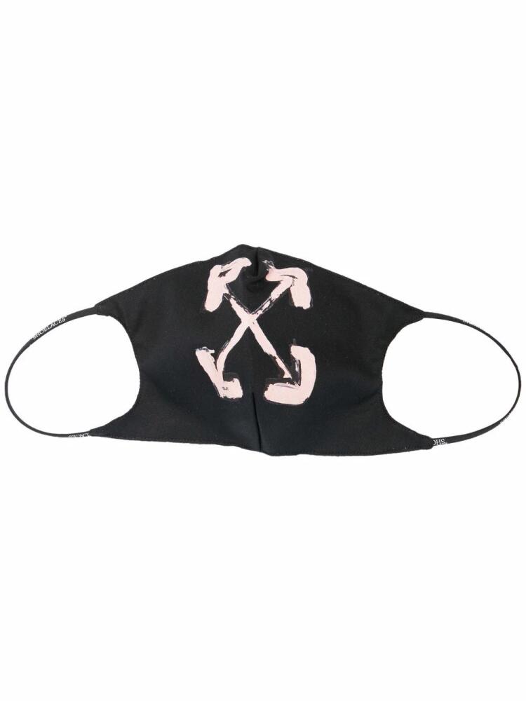 Off-White Painted Arrows motif face mask - Black Cover