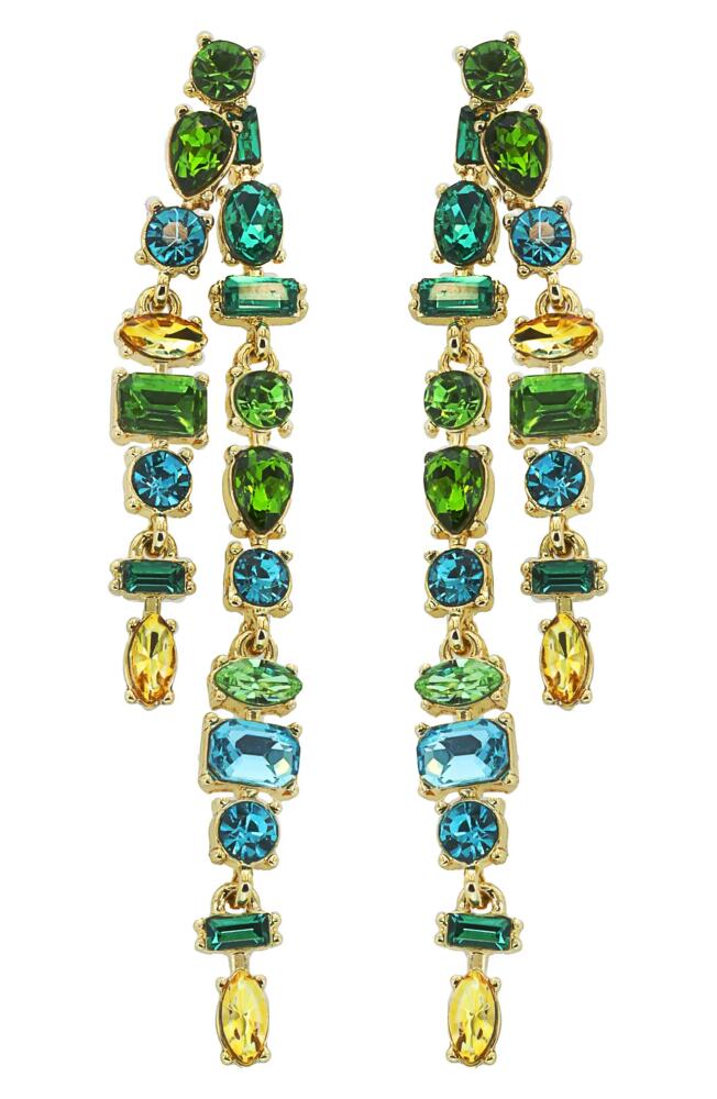 Panacea Crystal Linear Drop Earrings in Green Cover