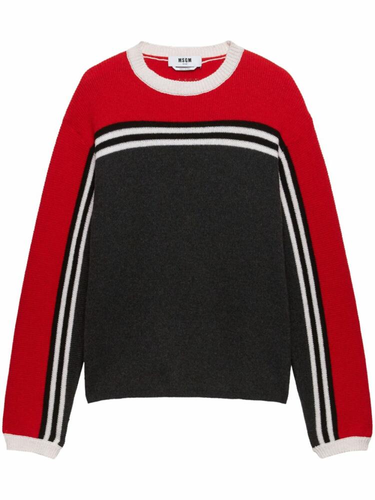 MSGM colour block striped jumper - Grey Cover