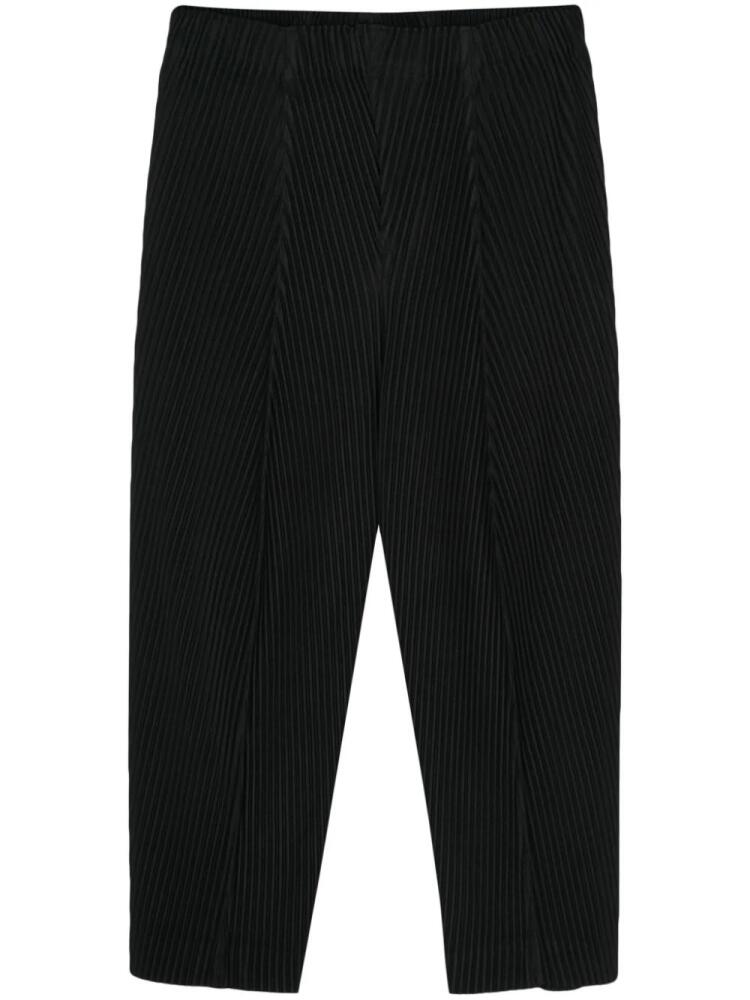 Homme Plissé Issey Miyake pleated straight-leg cropped trousers - Black Cover