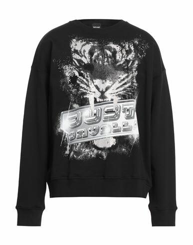 Just Cavalli Man Sweatshirt Black Cotton, Elastane Cover