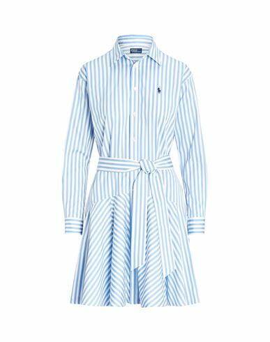 Polo Ralph Lauren Striped Cotton Paneled Shirtdress Woman Mini dress Light blue Cotton Cover