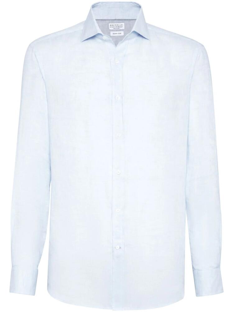 Brunello Cucinelli button-up long-sleeve shirt - Blue Cover