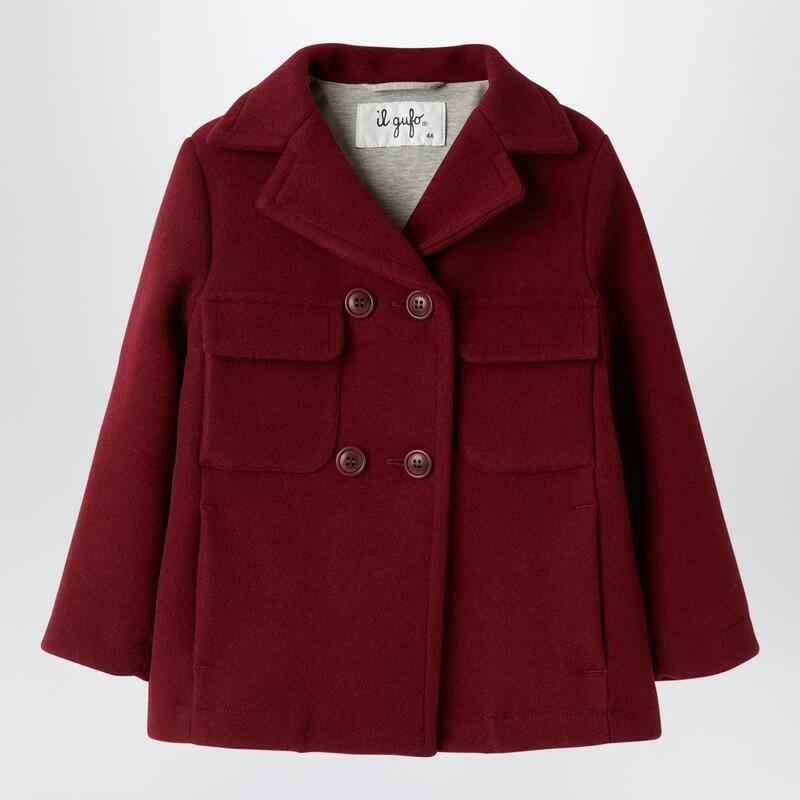 Il Gufo Burgundy double-breasted coat Cover