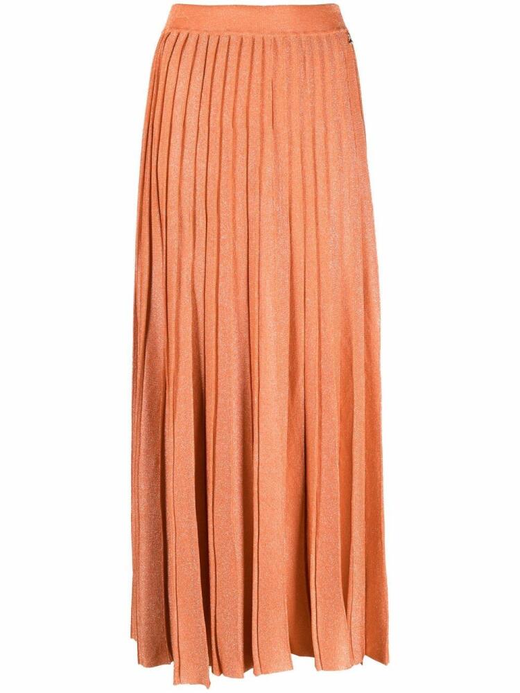 Patrizia Pepe glitter pleated midi skirt - Orange Cover