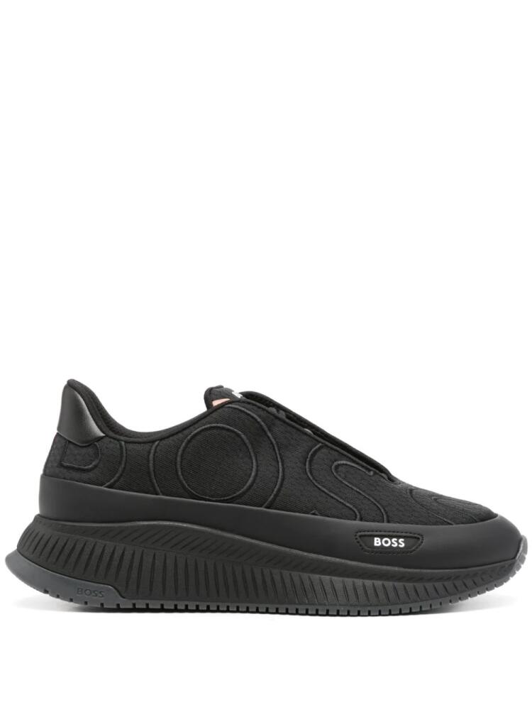 HUGO Ttnm Evo Runn logo-embroidered sneakers - Black Cover