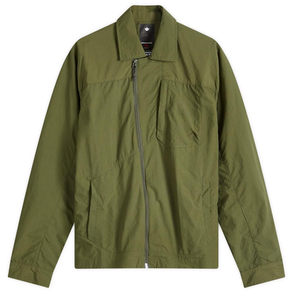 Maharishi Men's Tech Zip Through Overshirt in Olive Cover