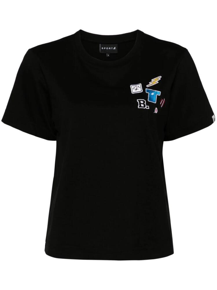 SPORT b. by agnès b. embroidered cotton T-shirt - Black Cover