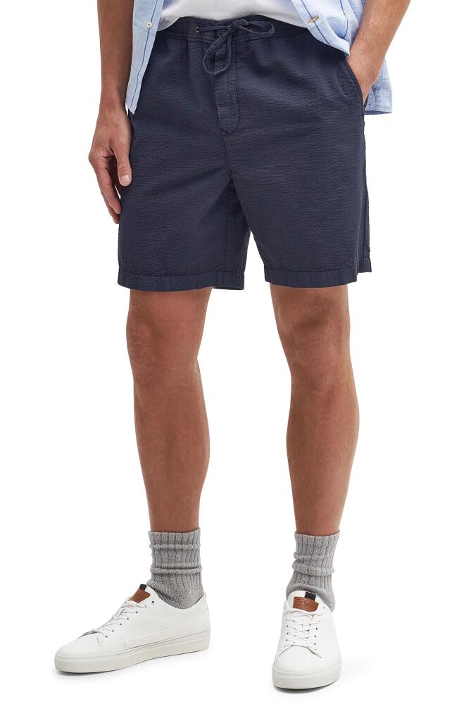 Barbour Melbury Cotton Seersucker Shorts in Navy Cover