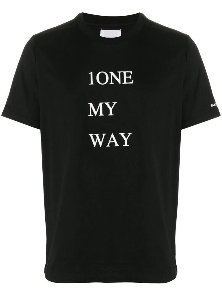 Takahiromiyashita The Soloist slogan print T-shirt - Black Cover