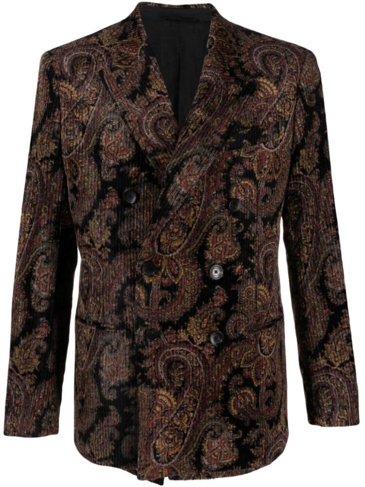 ETRO paisley-print corduroy blazer - Black Cover