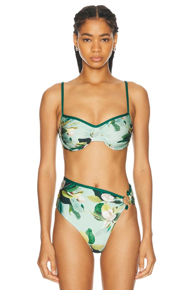 PatBO Magnolia Underwire Bikini Top in Green Cover