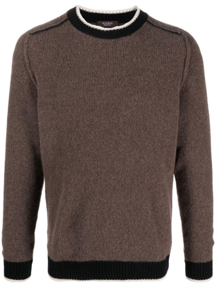 Peserico contrasting-trim fine-knit jumper - Brown Cover