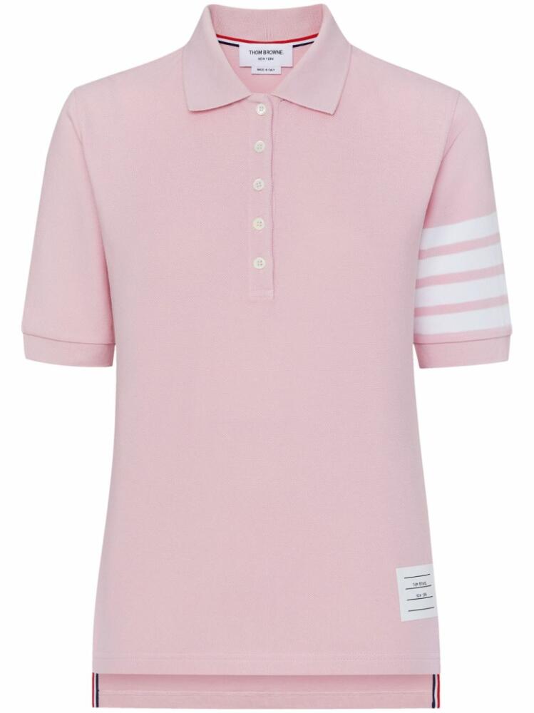 Thom Browne 4-Bar piqué-weave polo shirt - Pink Cover