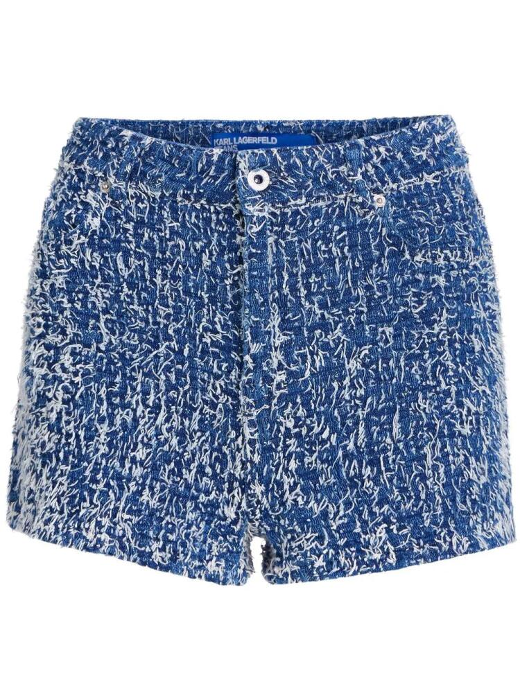 Karl Lagerfeld Jeans bouclé-effect denim shorts - Blue Cover