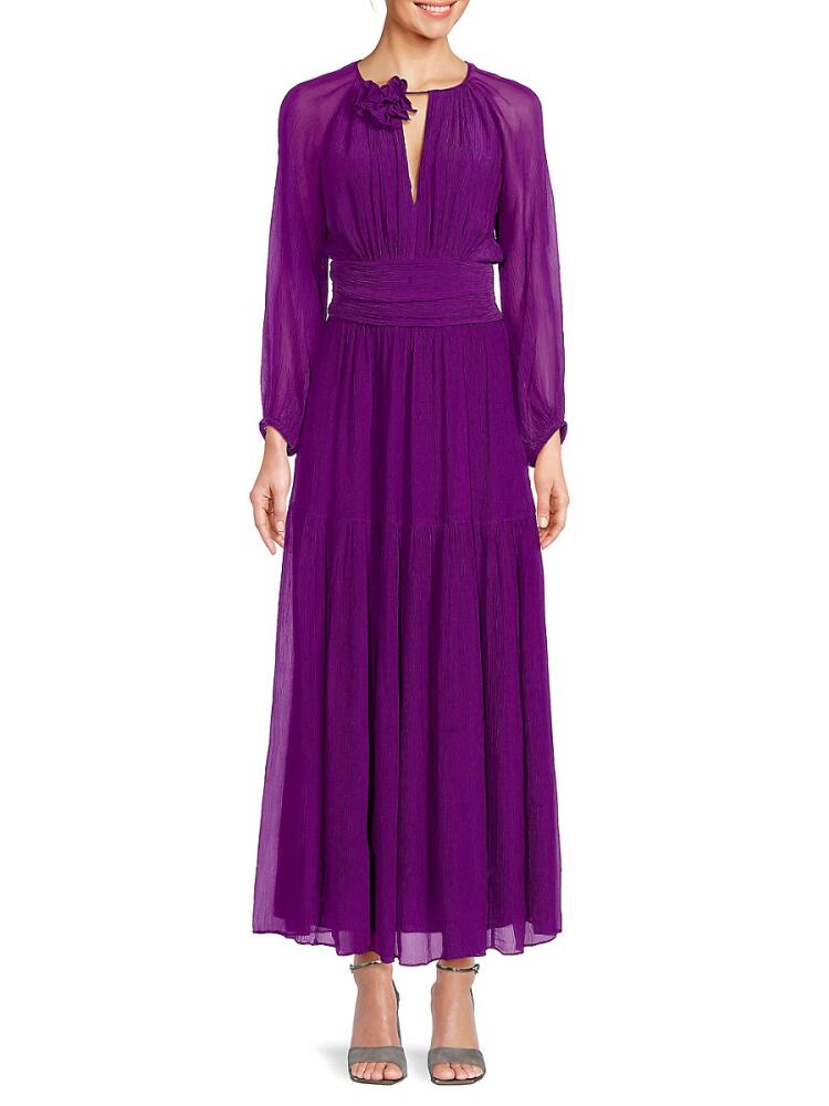 ba & sh Women's Helena Keyhole Silk Blend Maxi Dress - Violet Cover