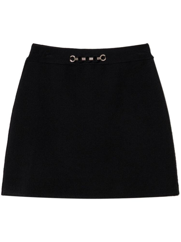 TWINSET rhinestone-appliqué mini skirt - Black Cover