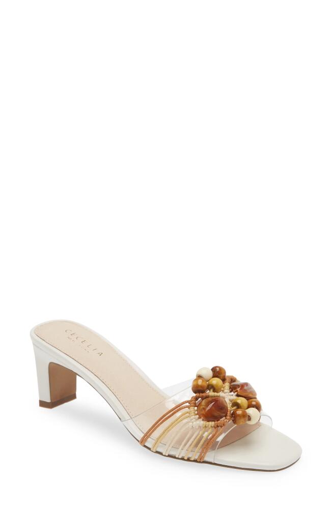 Cecelia New York Anna Belle Beaded Block Heel Sandal in Alabaster Cover