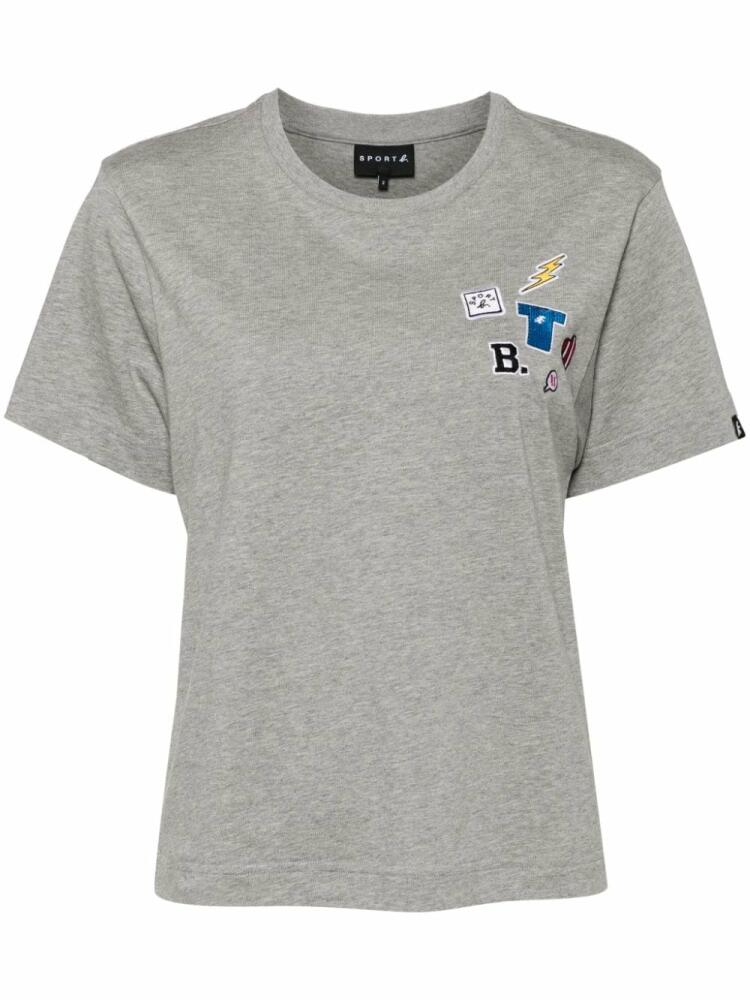 SPORT b. by agnès b. embroidered cotton T-shirt - Grey Cover