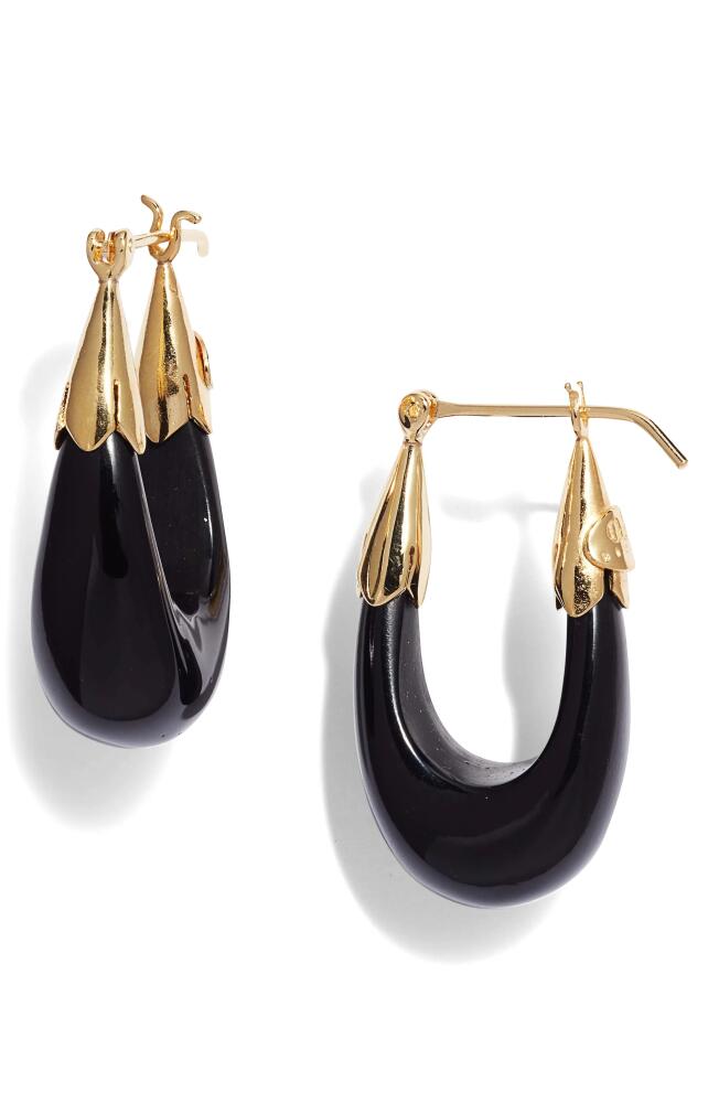 Gas Bijoux Ecume Drop Earrings in Black/Gold Cover