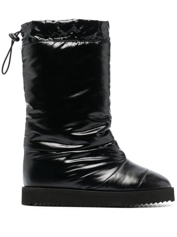 GIABORGHINI patent padded knee-high boots - Black Cover