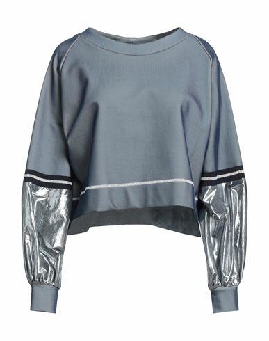 D. exterior Woman Sweatshirt Blue Cotton, Polyamide, Elastane, Polyester Cover