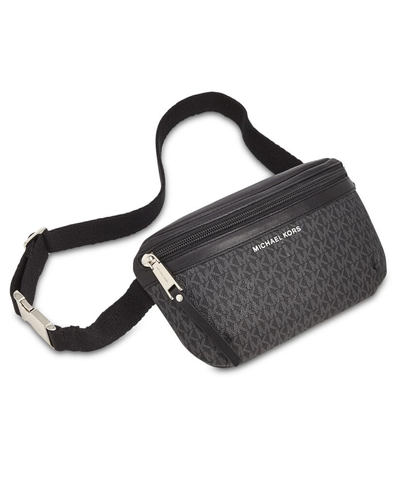 Michael Michael Kors Logo Plus-Size Fanny Pack, Created for Macys - Black Logo/Silver Cover