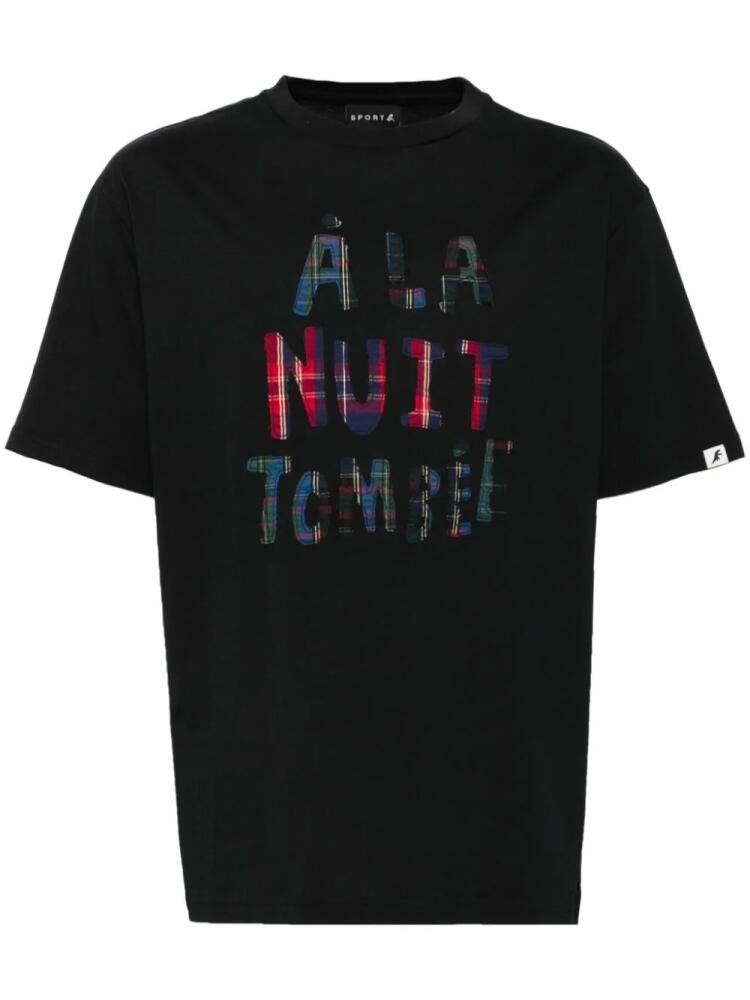 SPORT b. by agnès b. logo-appliqué cotton T-shirt - Black Cover