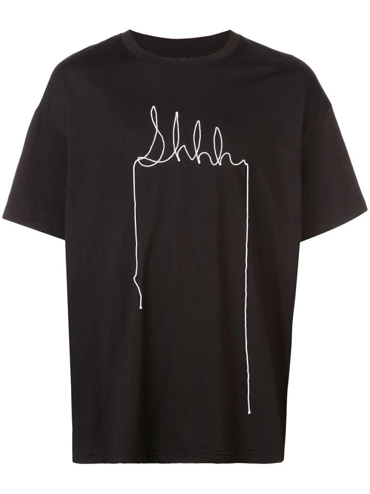 Mostly Heard Rarely Seen Yarn Sketch Shh T-shirt - Black Cover