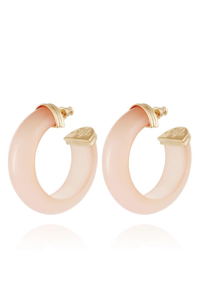 Gas Bijoux Abalone Acetate Hoop Earrings in Gold/Pink Cover