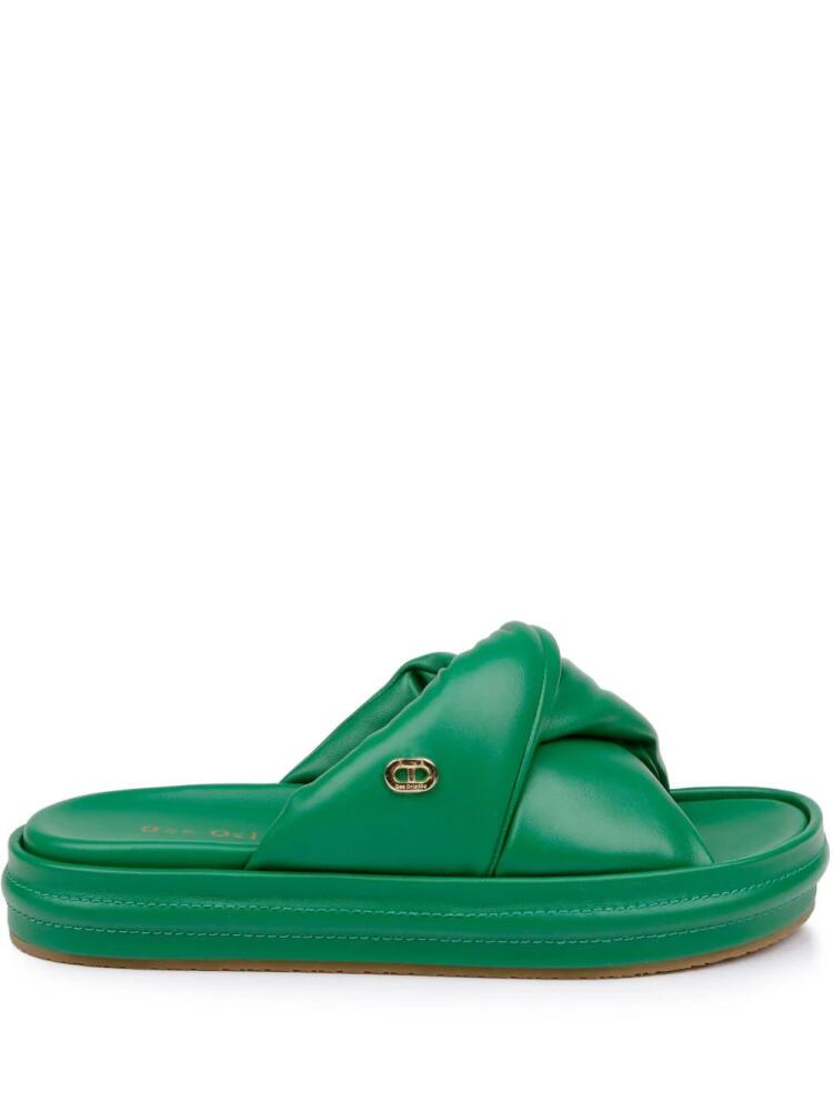 Dee Ocleppo Milan leather slides - Green Cover