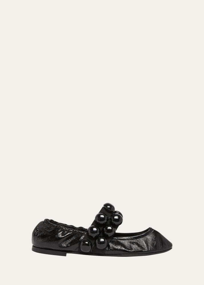 ALAIA Bubble Strap Leather Ballerina Flats Cover