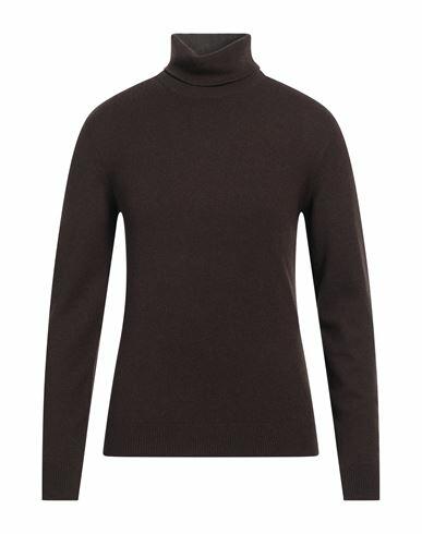 Liu •jo Man Man Turtleneck Dark brown Cashmere, Silk Cover