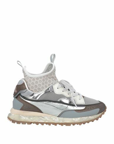 Hidnander Woman Sneakers Grey Leather, Textile fibers Cover