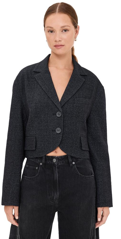 Tibi Kian Glenplaid Cropped Bomber Blazer Grey Multi Cover