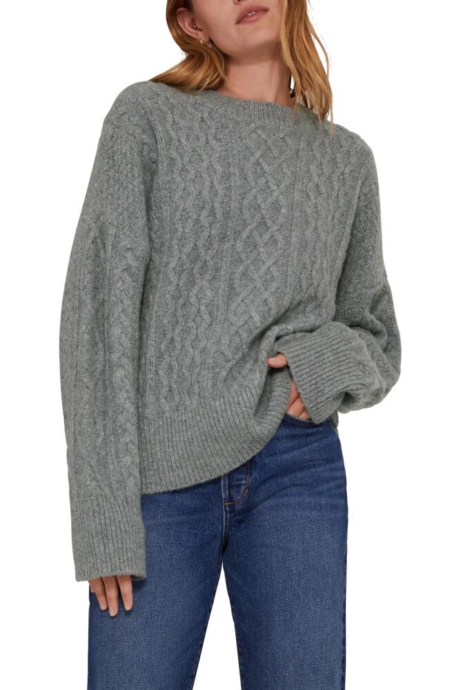 Favorite Daughter Oversize Cable Knit Sweater in Smoke Grey Cover