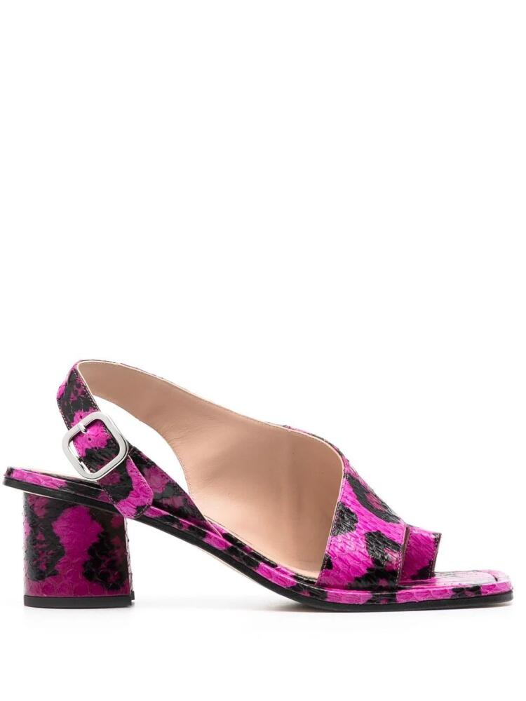 Scarosso Jill snakeskin-effect sandals - Pink Cover