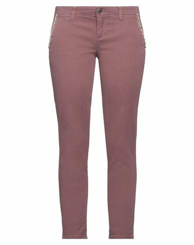 Guess Woman Pants Deep purple Cotton, Elastane Cover