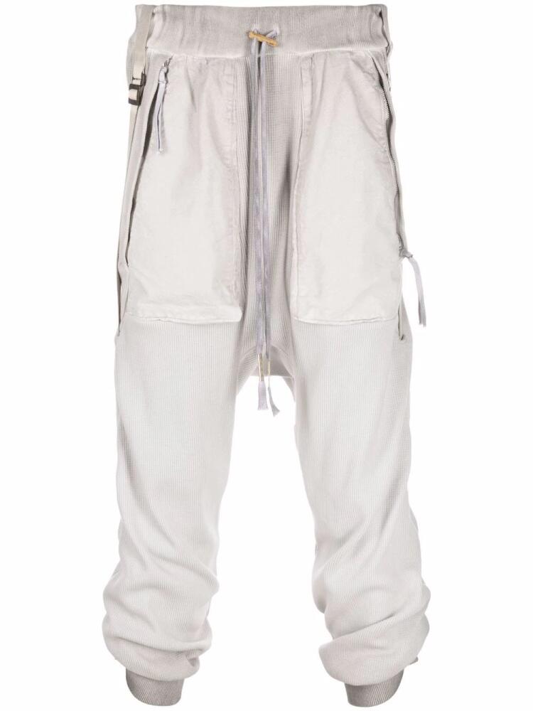 Boris Bidjan Saberi drawstring-waist drop-crotch trousers - Grey Cover