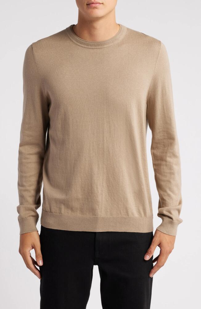 Nordstrom Cotton & Silk Crewneck Sweater in Tan Desert Cover