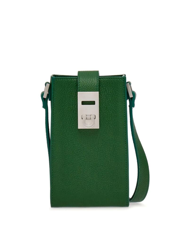 Ferragamo logo-print crossbody bag - Green Cover