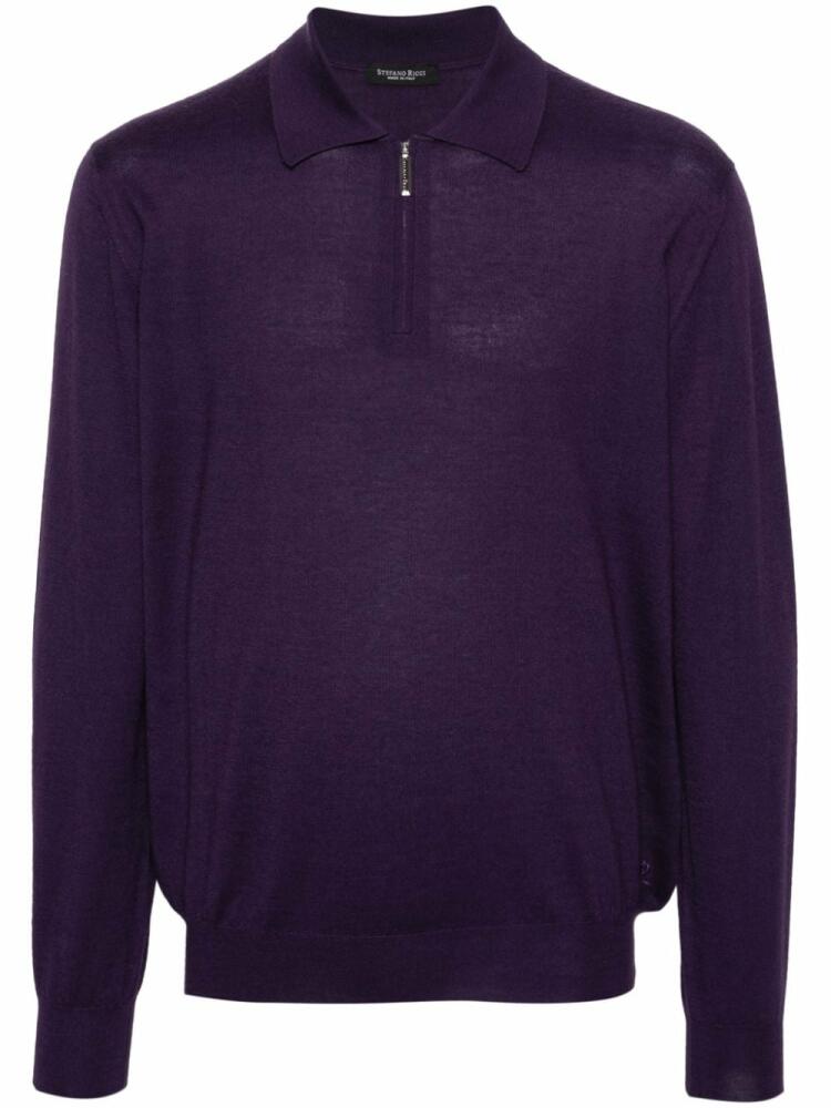 Stefano Ricci knitted zipped jumper - Purple Cover